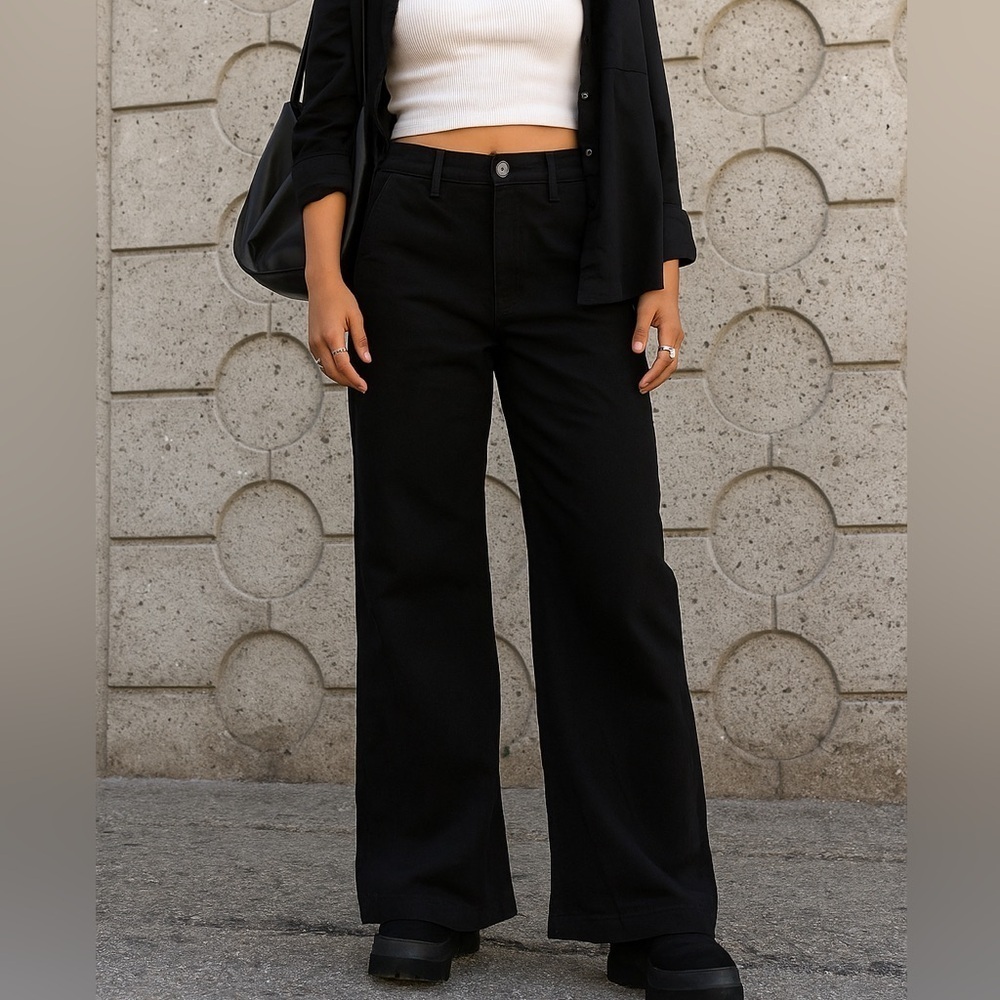 Gloria Vanderbilt Black Wide Leg Jean Trousers